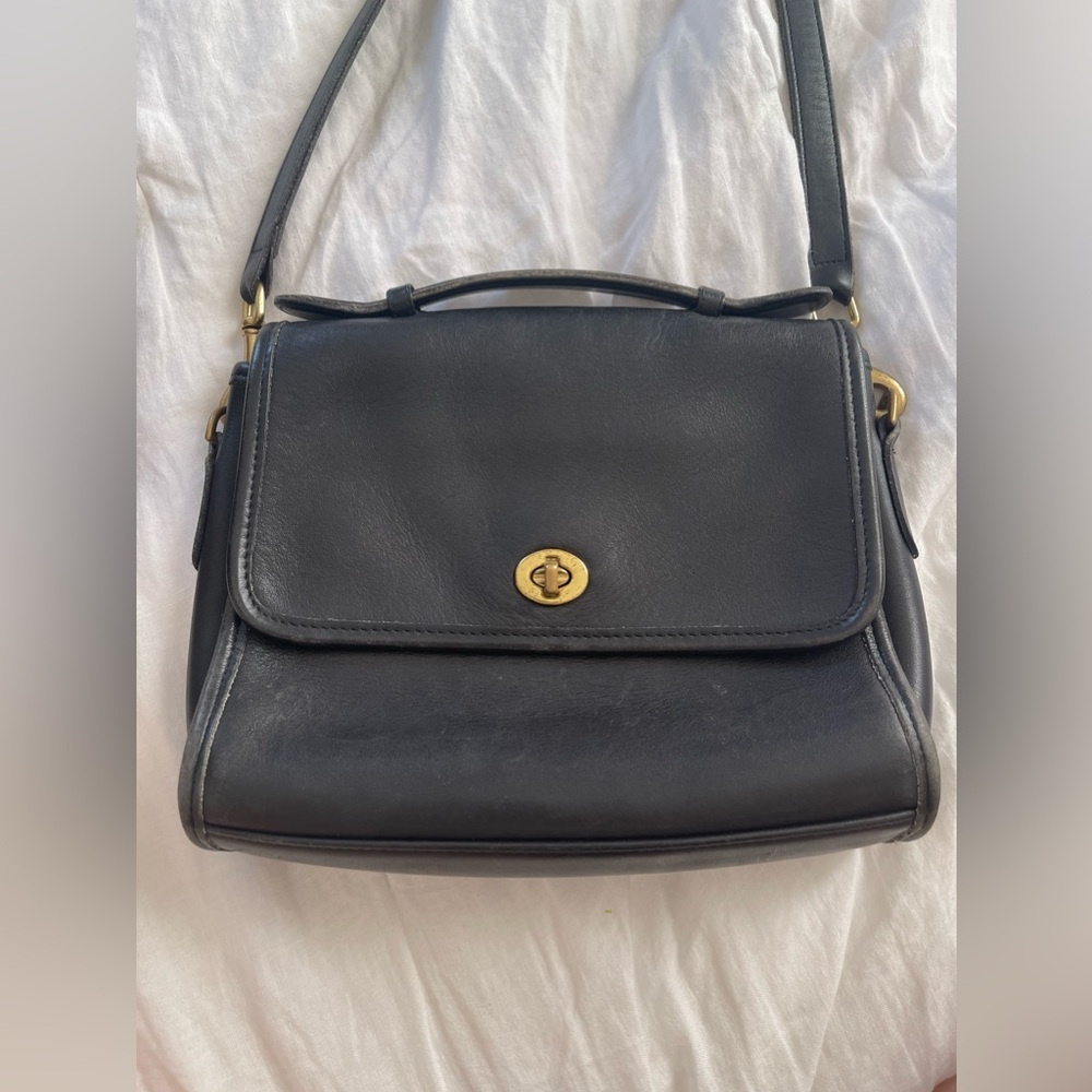 Vintage coach bag in dark navy black